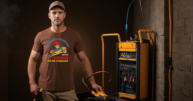 Pánské tričko jsem elektrikář